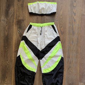 iHeartRaves Reflective Crop Jogger Set size Large